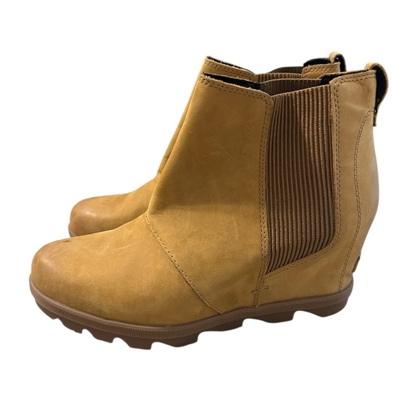 SOREL Joan of Arctic Leather Wedge Chelsea Ankle Bootie’s Size 11 Women - Picture 7 of 11